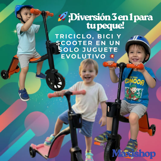 PATINETA  de aprendizaje para niños  3 en 1.